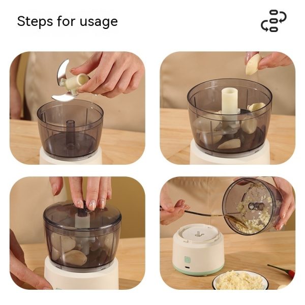 Mini Meat Grinder Household Electric Small Mixer Mincing Machine Automatic Multi-function Filling Intelligent Cooking Machine - Image 4